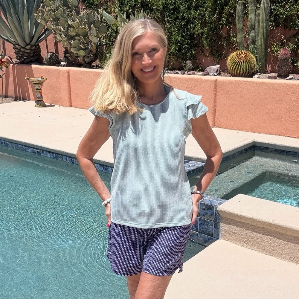 NWT Striped Green Top-S - Picture 3 of 17